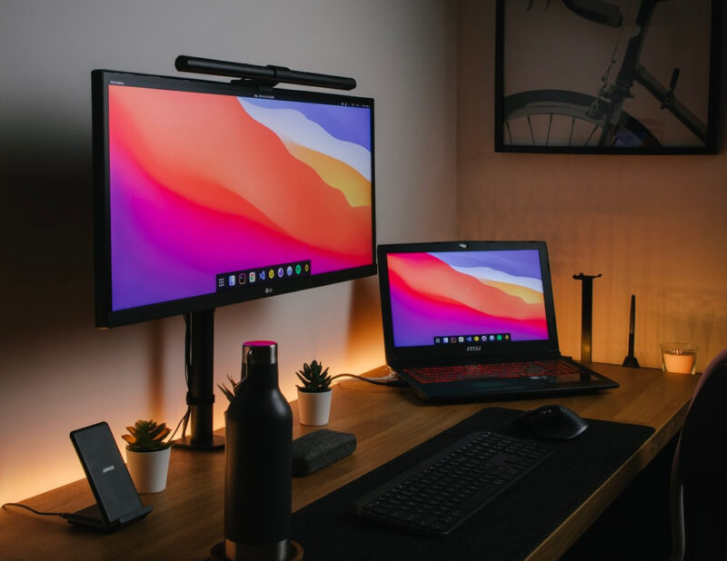 monitor with light bar