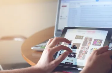 person using a tablet