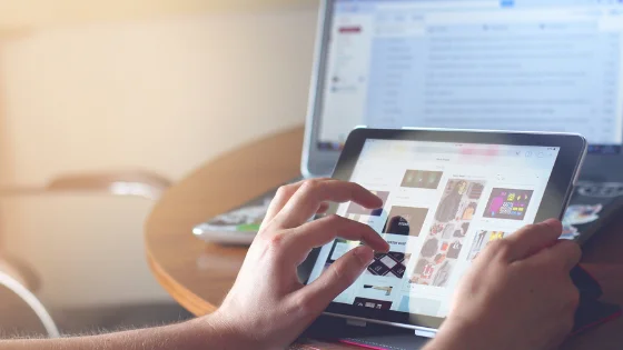 person using a tablet