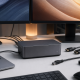Illustrative dual-monitor workstation with a generic active-cooled dock for the Anker Prime TB5 review.