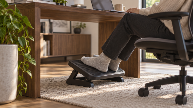 Adjustable Footrests for Seated Laptop Desks: Five Ways to Support Your Feet