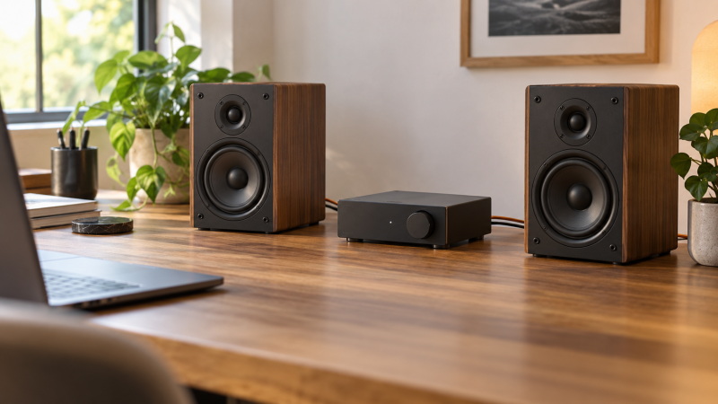 Passive Bookshelf Speakers for Desktop Listening