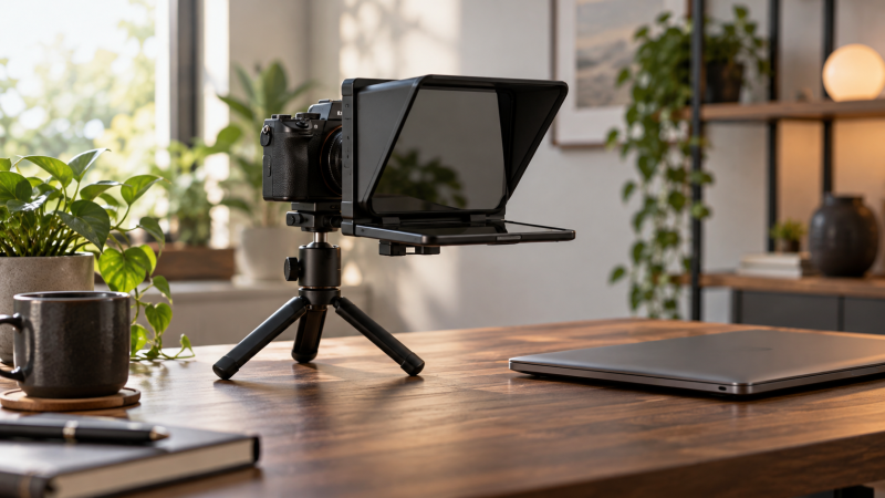 Top Compact Teleprompter Monitors and Beam-Splitter Kits for Desk Studios