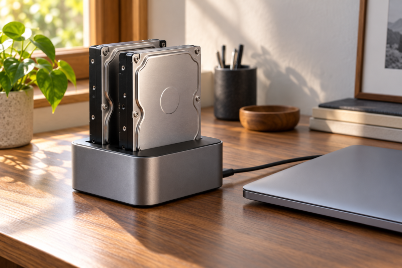 Top Desktop Dual-Bay 3.5-Inch Hard Drive USB-C Docking Toasters