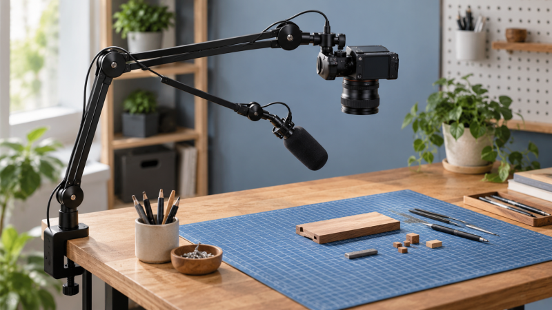 Top Multi-Joint Overhead Camera and Microphone Desk Rigging Arms