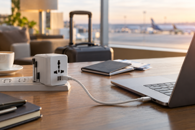 Travel Plug Adapters with USB-C Laptop Charging