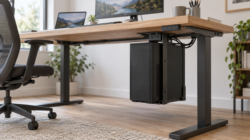 Under-Desk PC Mounts for Small Workstations