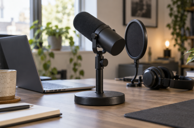 Weighted Desktop Microphone Stands for Podcasting
