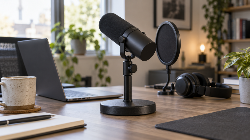 Weighted Desktop Microphone Stands for Podcasting